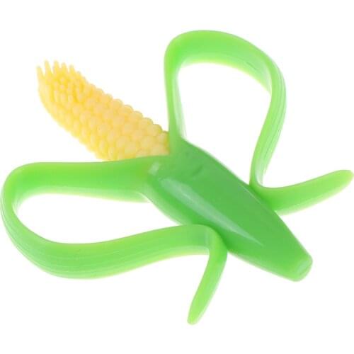 Safe Baby Silicone Teether Training Toothbrush BPA Free Banana Corn Toddle Teething Chew Toys for Infant Chewing Newborn