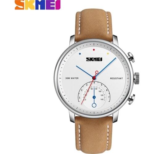 SKMEI Business Quartz Watch Men Women Simple Watch Leather Strap Watches Fashion Waterproof Wristwatch Relogio Masculino 1399