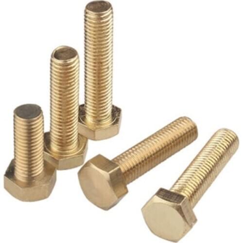 DIN933 Brass hexagon bolt Brass hex bolt M4 M5 M6 M8 M10 Brass screw Metric Thread