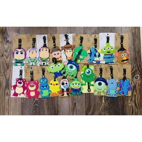 Disney Toy Story Woody Buzz Monsters University Anime Action Toy Figures Cartoon Products Accessories Luggage Tag Suitcase Gifts