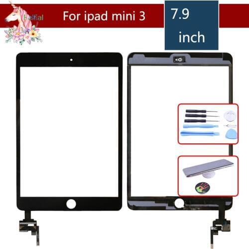 For Apple iPad mini 3 Mini3 A1599 A1600 Touch Screen with IC and Adhesive Digitizer Front Glass Replacement
