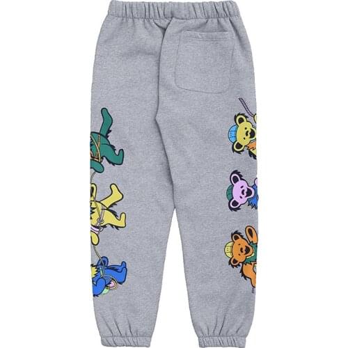 Kapital man elastic casual sports pants versatile Street bear cartoon print Plush elastic Leggings