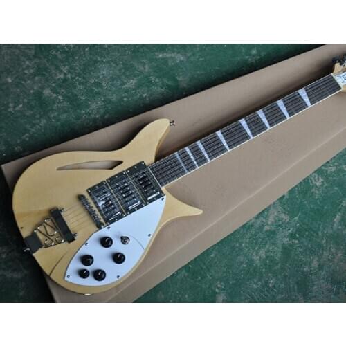 12 strings Electric Bass Guitar with White Pickguard,Rosewood Fingerboard,Special Bridge,Chrome Hardware,Provide custom service