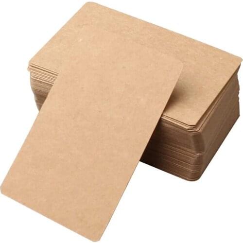 50 Pcs Blank Kraft Paper White Black Cardstock Paper 5.4x9Cm Business Card Craft Cardboard Message Card for Gift Card Stationery