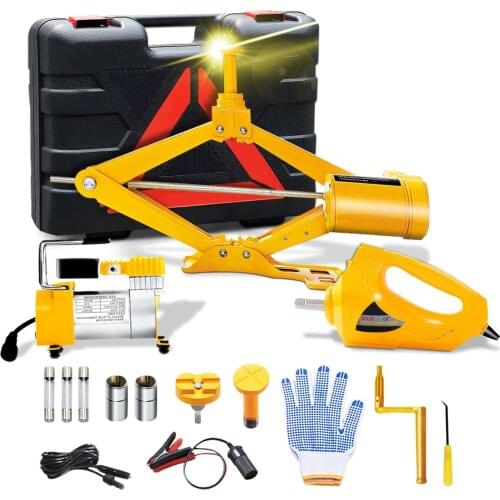 NthPower Electric Car Jack Kit 12V 3 in1 Car scissors Jacks Lift Sets With Impact Wrench And Air Pump Repair Tools For Car