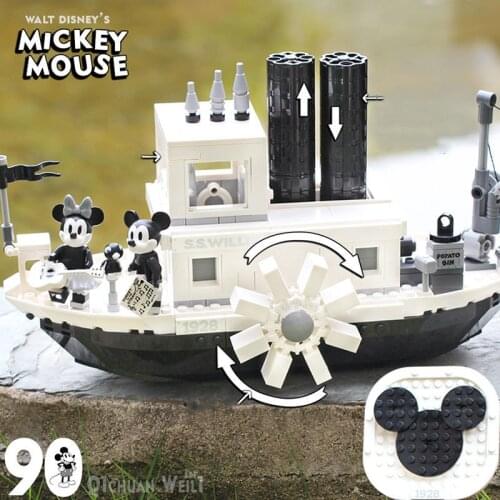 Disney Dreamland Series Building Blocks, Willy’s Ship, Queen’s Revenge Pirate Ship Bottled Ship Building Blocks Children’s Gift