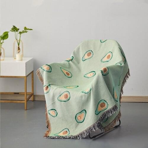 Fashion Design Nordic Blanket Avocado Knitted Blanket Multifunctional Sofa Cover Dust Cover Towel Decoration Bed Cover Room