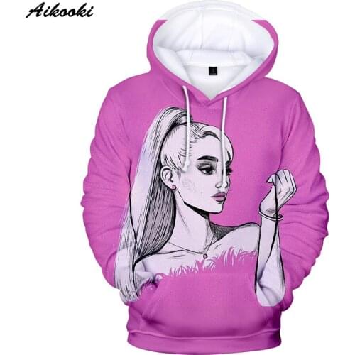 Fashion Print Ariana Grande 3D Hoodies Sweatshirts Women Men Casual Tops Ariana Grande Pullover Boy/Girls Popular Design Clothes
