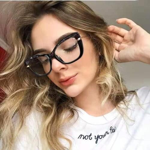 Fashion Anti Blue Light Glasses For Women Vintage Cat Eye Computer Eyeglasses Frame Blocking Glasses Transparent Optical Eyewear