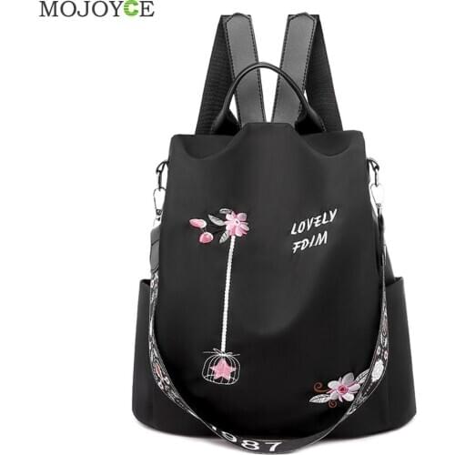 Fashion Travel Backpacks Women Flower Embroidery Girl Casual Bagpack Mochila Multi-functional Female Festival Gifts