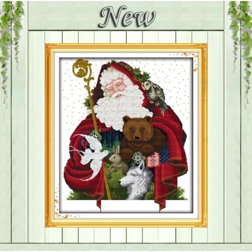 Happy Christmas,11CT counted printed on Canvas DMC 14CT Cross Stitch Embroidery kit,Needlework Set,DIY crafts House wall Decor