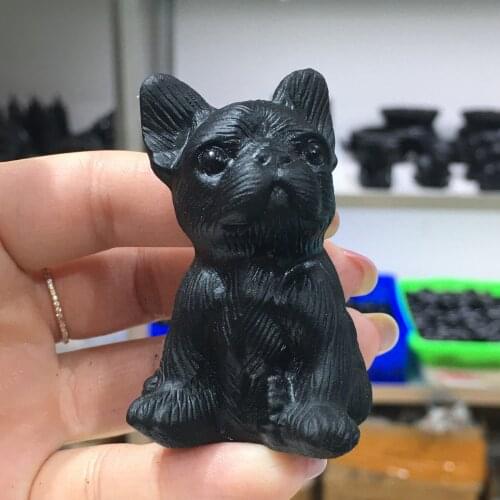 Natural Obsidian Carving Healing Crystal Animals Figurines Reiki Decoration