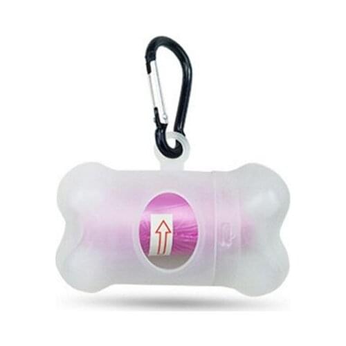 2021 New Pet Dog Poop Bag Set Classic Bone Shape Transparent Pets Cleaning Supplies Garbage Bags Dispenser