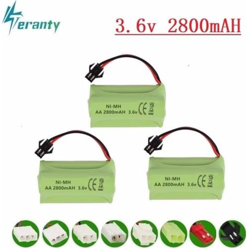 Upgrade 3.6v 2800mah NiMH Battery For Rc Toys Cars Tanks Trucks Robots Guns Boats AA Ni-MH 3.6v Rechargeable Battery Pack 3pcs