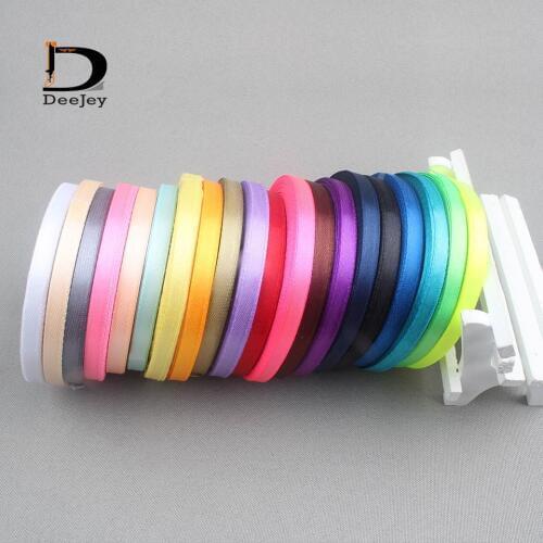 Solid color 6mm 1 4 inch satin ribbon belt gift packing wedding decoration 25yards roll 20 rolls mixed colors available
