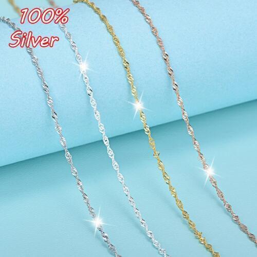 45cm S925 sterling silver Color necklace water wave female clavicle chain with chain wholesale