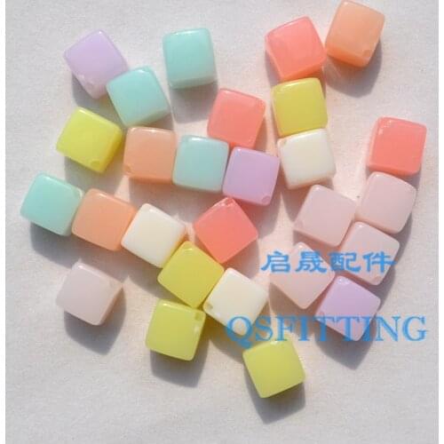 Supply DIY fashion jewelry Accessory,Acrylic Beads,Square Shape,Mix Jelly Color,Childrens Toy