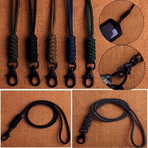 Strength Emergency Survival Backpack Self-Defense Key Ring Parachute Cord Paracord Keychain Lanyard Rotatable Buckle