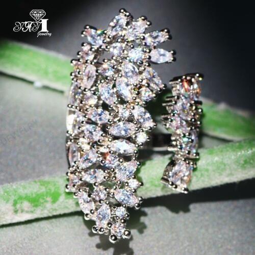 YaYI Jewelry Princess Cut 20 CT White Zircon Silver Color Engagement Rings wedding Heart Rings Girls Party Rings Gifts