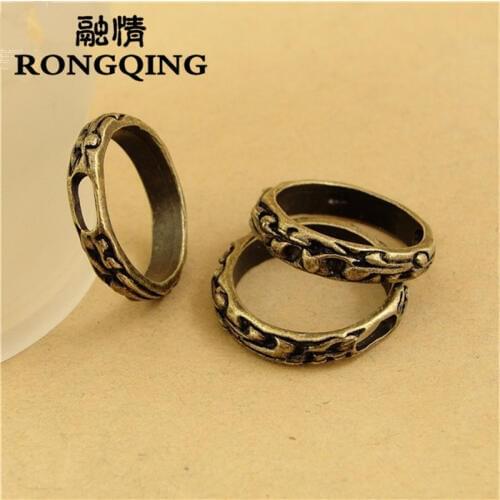 RONGQING 21MM 60pcs/lot Pattern Ring Pendants Necklaces Handmade Fashion Jewelry Charms DIY
