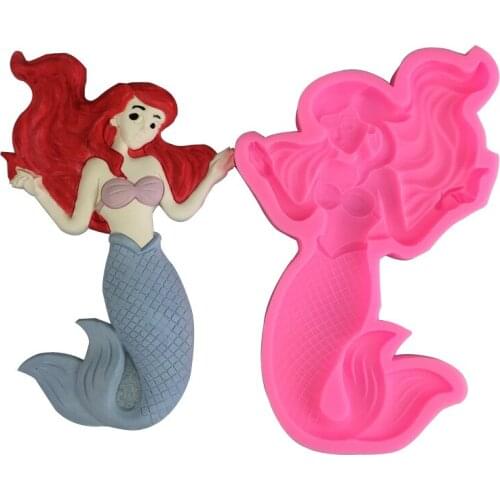 Mermaid silica gel mold ocean chocolate turn sugar dry pace cake decoration tools handmade toy soap moluld