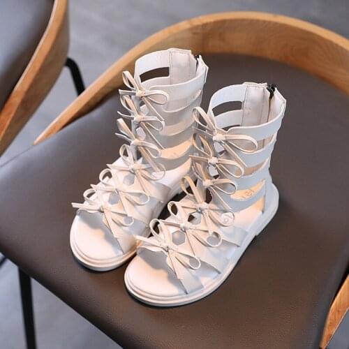 Princess Girl Summer Dress Sandal Little Girls Shoes For Child Beach Sandals Kids Fashion Bow Gladiator Shoes 2021 3 5 9 12 Year