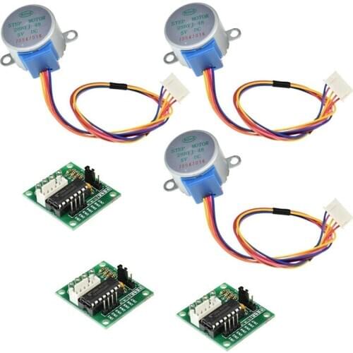 6pcs 28BYJ-48 Stepper Motor With ULN2003 Motor Driver Boar 5 Line 5.625 X 1/64