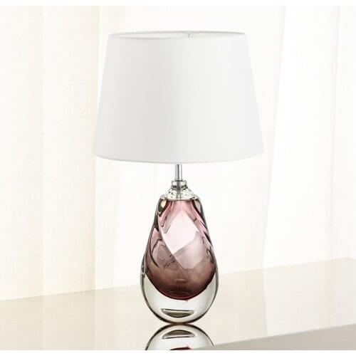 Nordic Modern Table Lamp Glass Glazed Desk Lamp Living Room Bedroom Office Amber Color Table Light Loft Vase Dining Desk Lamp