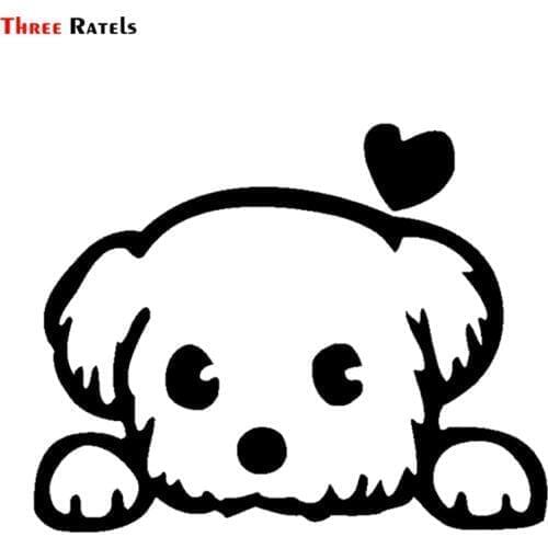 Three Ratels FTZ-201# 15x11.9cm Dog Mom Sweet Footprints Vinyl Car Sticker Decals