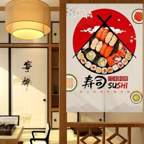 Japanese Sushi Shop Door Curtain Restaurant Decorative Curtain Partition Curtain Kitchen Feng Shui Curtain Noren