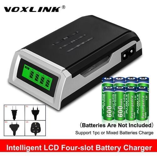 VOXLINK LCD-002 LCD Display With 4 Slots Smart Intelligent Battery Charger For AA/AAA NiCd NiMh Rechargeable Batteries