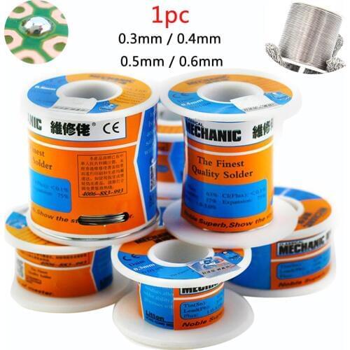 1Pc Phone Repair 63/37 Tin Lead Rosin Core Solder Flux Welding Soldering Iron Wire Reel 0.3mm / 0.4mm / 0.5mm / 0.6mm