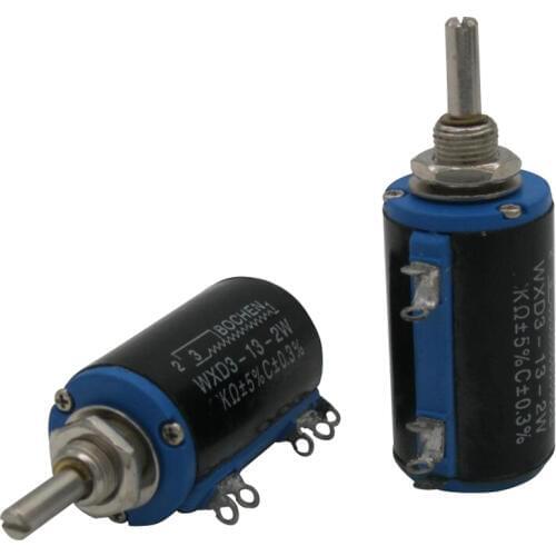 10pcs WXD3-13-2W Shaft Dia 47k ohm Rotary side Multiturn Potentiometer 10 turn potentiometer 10 ring potentiometer