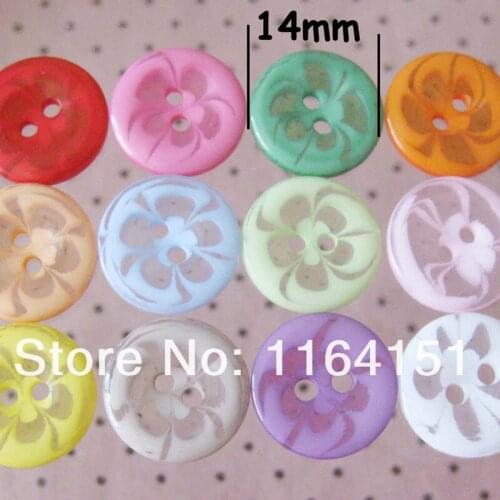 100pcs Resin Button Children Clothing Round Buttons Mixed Garment Decoration Buttons 14mm