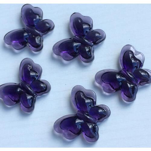 30pcs/lot Beautiful 32*25mm Crystal Voliet Butterfly Shape Glass Beads Curtain Accessories For Home Decoration