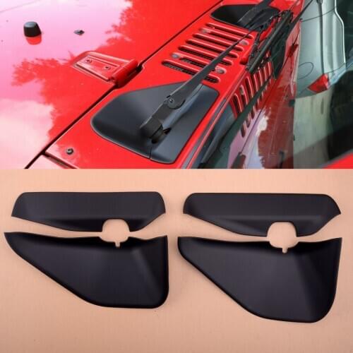 4pcs/Set Car Front Windshield Wiper Water Spray Base Cover Fit For Jeep Wrangler JK 2009 2010 2011 2012 2013 2014 2015 2016 2017