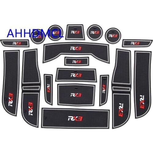 AHHDMCL Car Door Groove Mat Gate Slot Cup Armrest Storage Pad Mat For Roewe RX3 Manual Transmission Version