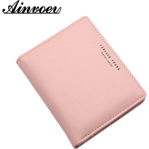 Ainvoev Ladies Card Holder Slim Purse Female Wallet Small HOTThin Style Women Wallets Zipper Coin Bag in Back Blue Soft Leather
