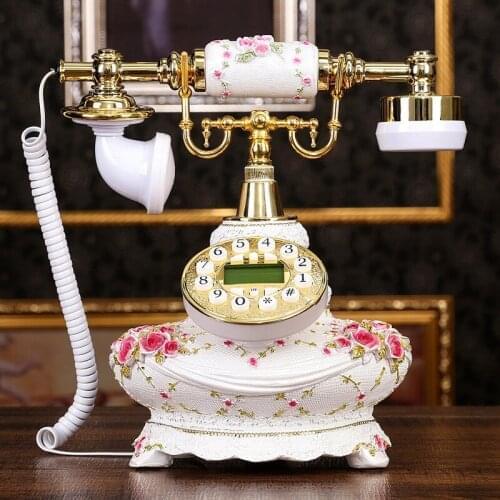 American antique telephone set, European telephone set, home style, vintage, fixed office antique, retro telephone Landline art
