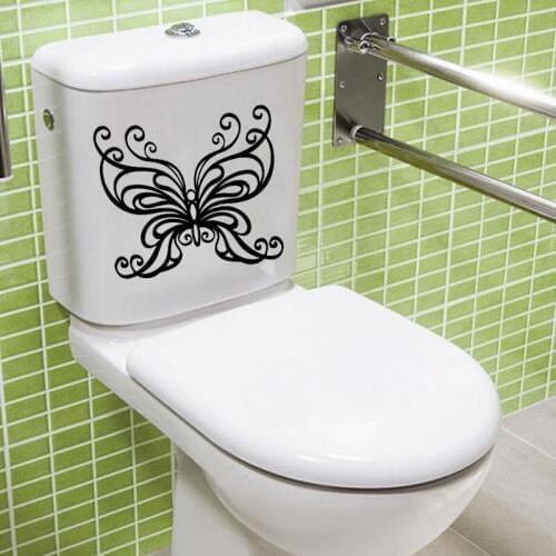 Butterfly Sings Cartoon Fashion Animal Decor Toilet Decal Wall Sticker 6WS0293