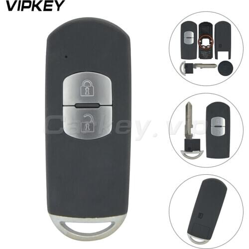 Remotekey for Mazda 3 6 CX-3 CX-5 Replacement 2 Button Smart Remote Car Key Shell Case Fob with Uncut Blade