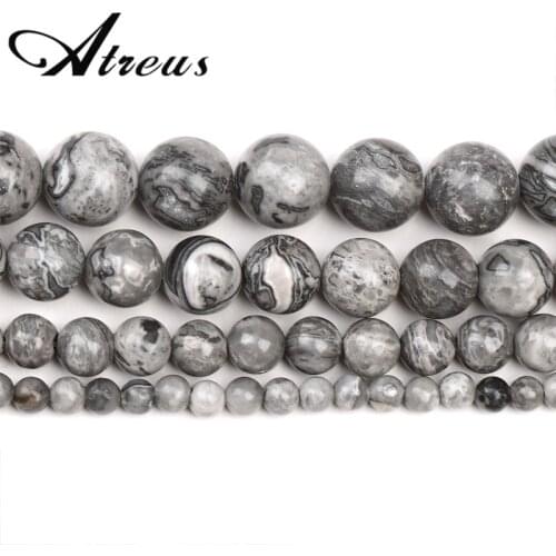 Map Stone New Natural Stone Beads Shiny Round Beads For Jewelry Making 4/6/8/10mm Jadeite DIY Bracelets Necklace