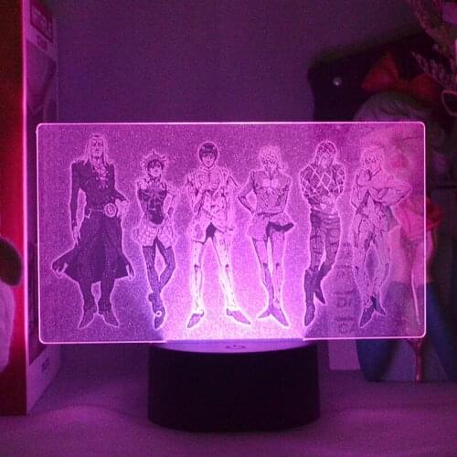 JoJo Bizarre Adventure Anime Figures Manga 3D Picture Lamps Led Battery Night Lights RGB Neon Gift Bedroom Table Desktop Decor