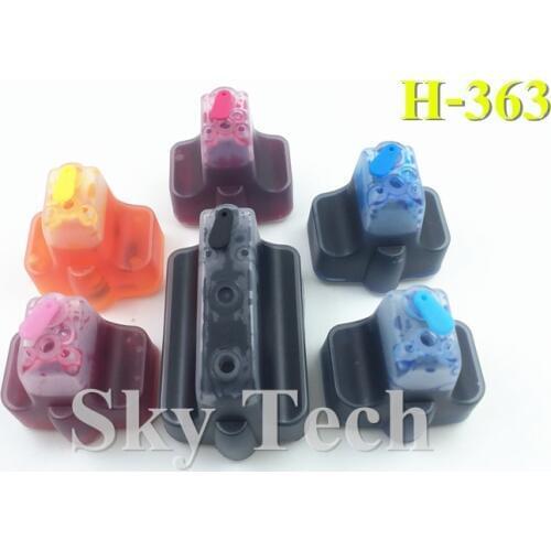 6PK Full Ink Refillable cartridge Suit for hp363 HP-363XL suit for hp 3210 3210v 3310 3313 8230 8238 8250 etc , With ARC Chips