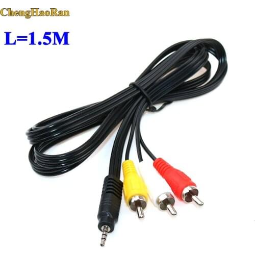 ChengHaoRan 1.5M 2.5mm Composite AV Audio Video Connector Cable Cord Male to 3 RCA male to RCA male 3Rca For AV Audio video TV