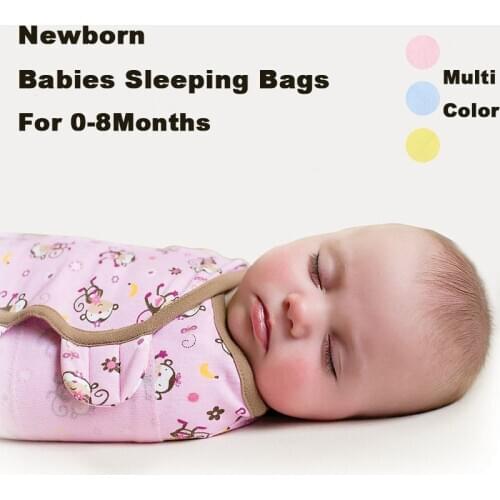 100%Cotton 0-8Months Babies Sleeping Bags Newborn Baby Cocoon Swaddle Wrap Envelope Baby Blanket Swaddling Wrap Sleepsack