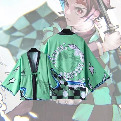 Anime Demon Slayer Kimetsu No Yaiba Tanjirou Cosplay Costumes Nezuko Haori Inosuke Kimono Kochou Shinobu Halloween For Men CS206