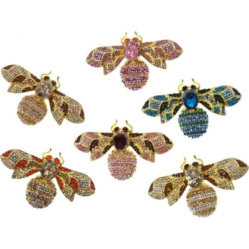 Colorful Rhinestone Gold Plated Animal Bee Brooch Pin Jewelry Women Gift Honeybee Brooches