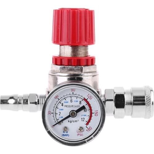 Pressure Regulator Switch Control Valve Gauge with Male/Female Connector for Air Compressor Air Pump Accessories