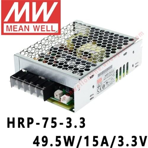 Mean Well HRP-75-3.3 meanwell 3.3V/15A/49.5W DC Single Output with PFC Function Switching Power Supply online store